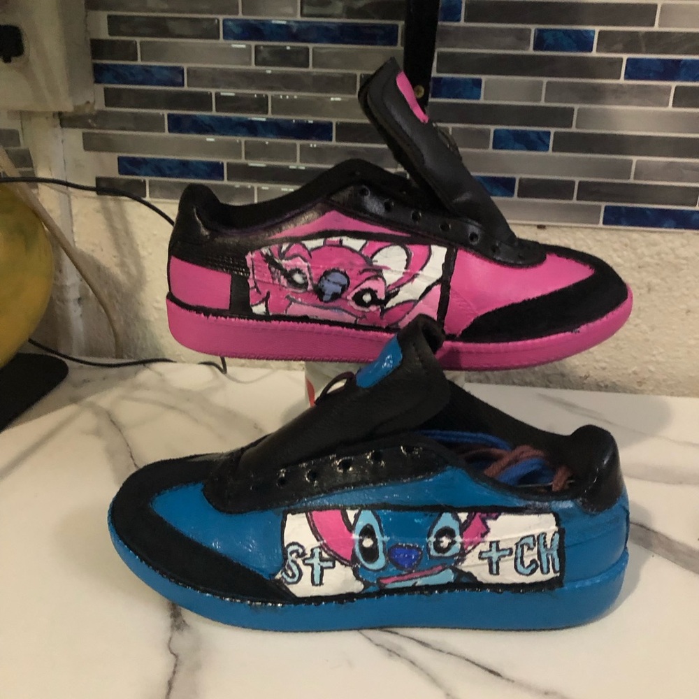 Kids Cartoon Character Sneakers - Pink and Blue